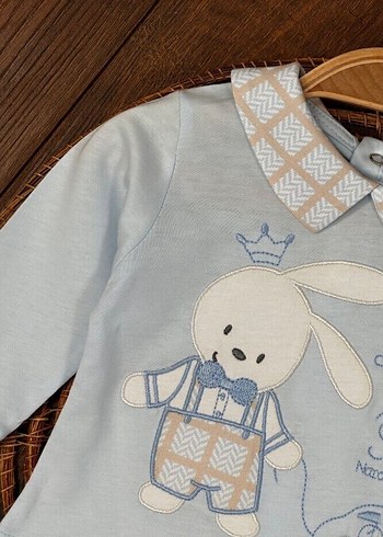 Mavi Baskılı Bebek Hastane Takımı ALT ÜST TAKIM MEVSİMLİK#bebek# - Görsel 3