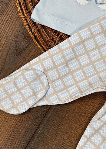 Mavi Baskılı Bebek Hastane Takımı ALT ÜST TAKIM MEVSİMLİK#bebek# - Görsel 8