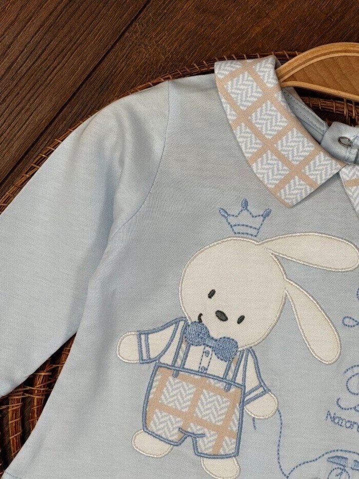 Mavi Baskılı Bebek Hastane Takımı ALT ÜST TAKIM MEVSİMLİK#bebek# - Görsel 3