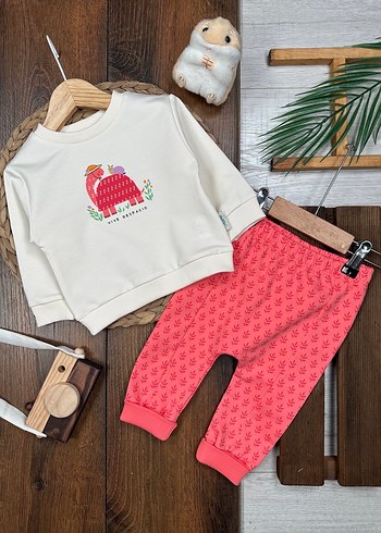 SIFIR Beyaz Baskılı Pamuklu Kız Sweatshirt#bebek#giyim# - Görsel 2