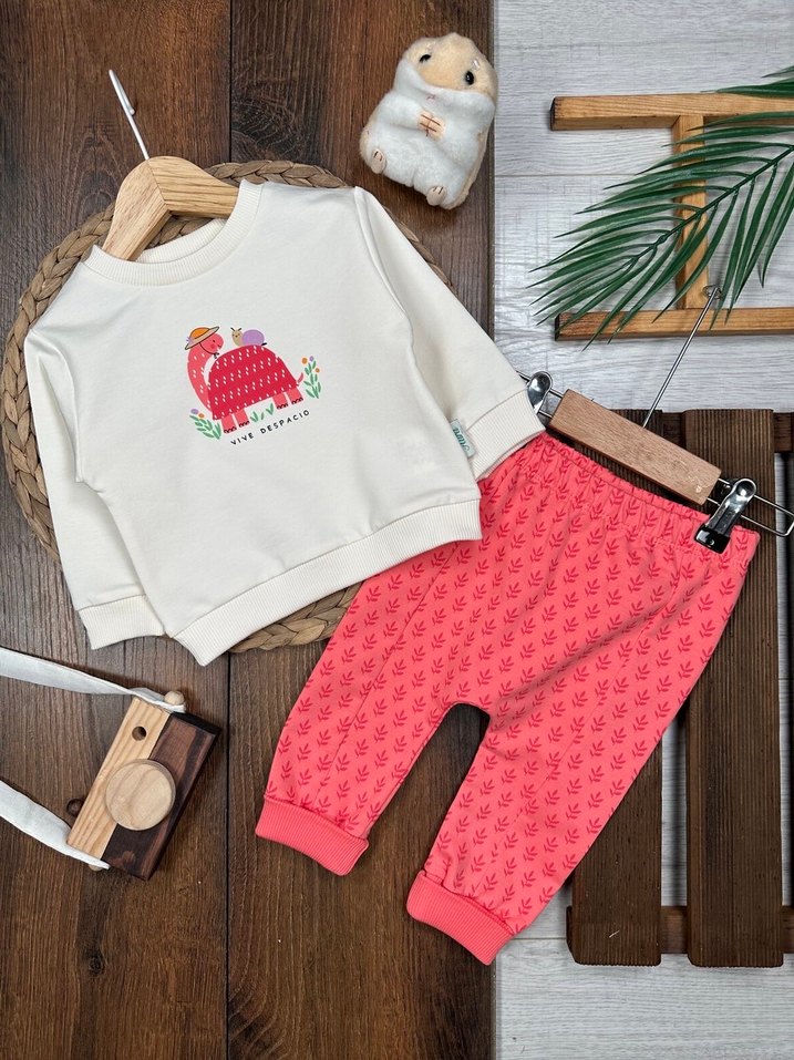 SIFIR Beyaz Baskılı Pamuklu Kız Sweatshirt#bebek#giyim# - Görsel 2