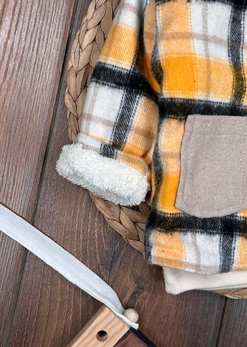 SIFIR KIŞLIK Bebek Erkek Ekose Desenli Kürklü 3lü takım - Görsel 12