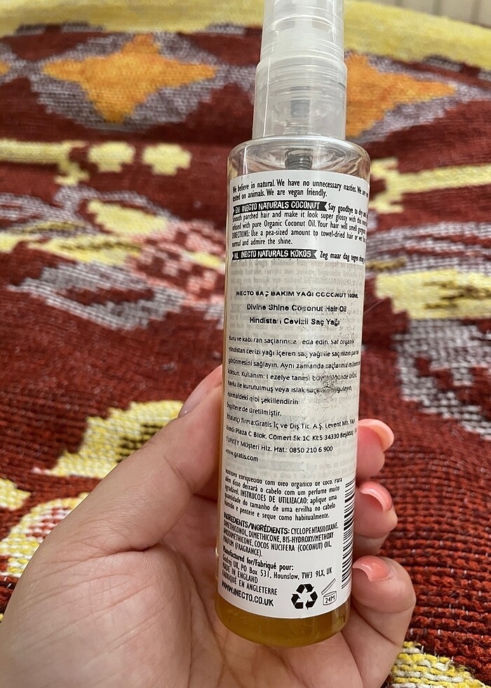 Inecto Coconut Saç Yağı - Görsel 3