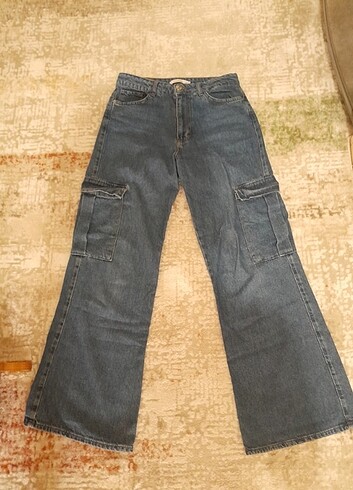 Vintage Kargo cep Bol paça Kot pantolon