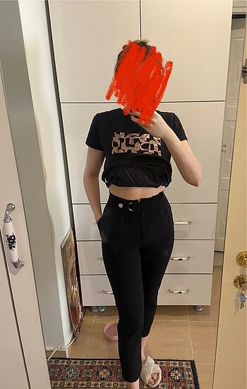 Trendyolmilla siyah kumaş pantolon havuç kesim