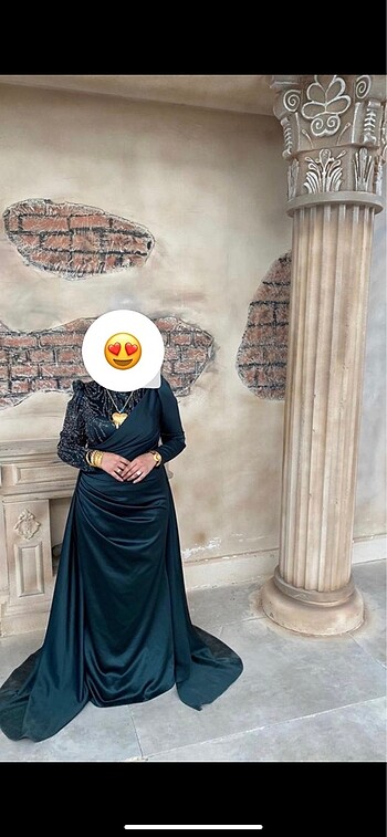 44 Beden Yeşil tesettür abiye