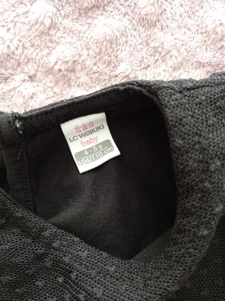 Siyah Kız Çocuk Fırfırlı Elbise - Görsel 3