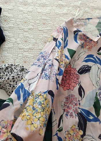 Bohem Kısa Kollu V Yaka Hamile Bluzu - Görsel 7