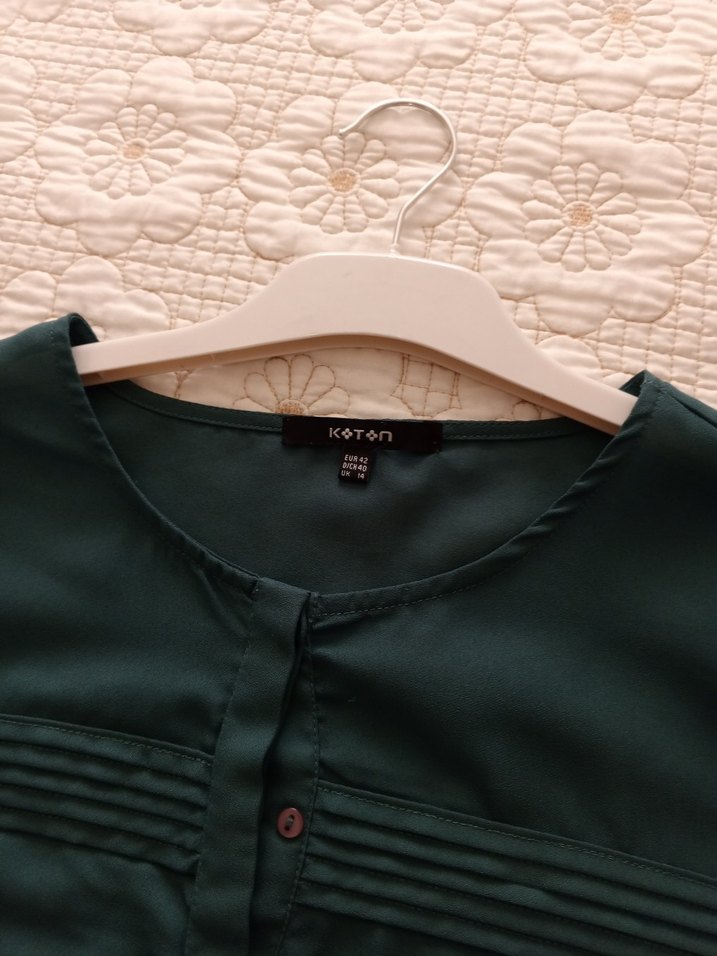 Bohem Kısa Kollu V Yaka Hamile Bluzu - Görsel 4