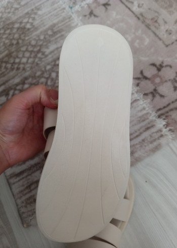 krem Dolgu Topuklu Kadın terlik - Görsel 5