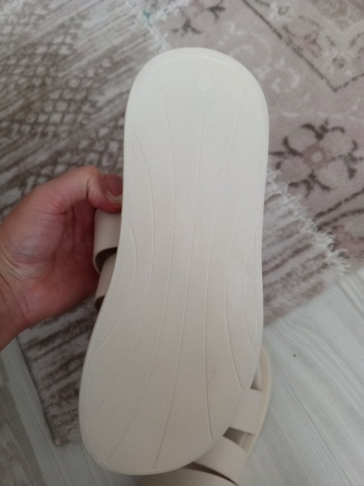 krem Dolgu Topuklu Kadın terlik - Görsel 5