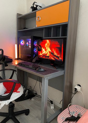 Gri Renkli çalışma masası - Görsel 5