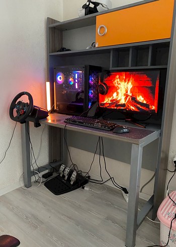 Gri Renkli çalışma masası - Görsel 2