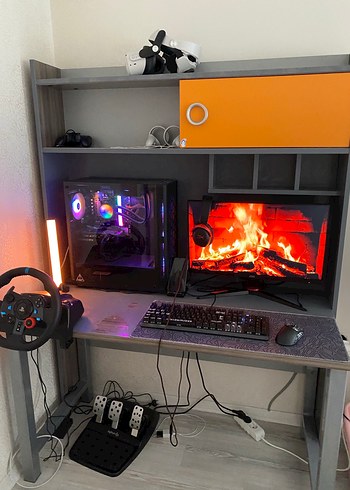 Gri Renkli çalışma masası - Görsel 4