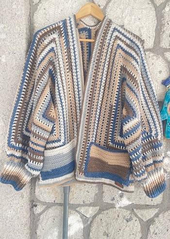 Diğer Bohem Renkli Örgü Kadın Hırka