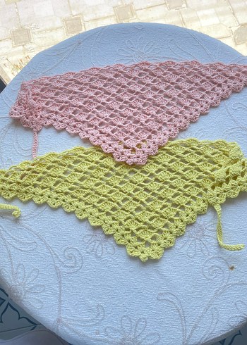 Pastel Renkli Kadın Örgü Dantel Şal