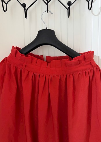 Kırmızı Midi  etek - Görsel 2