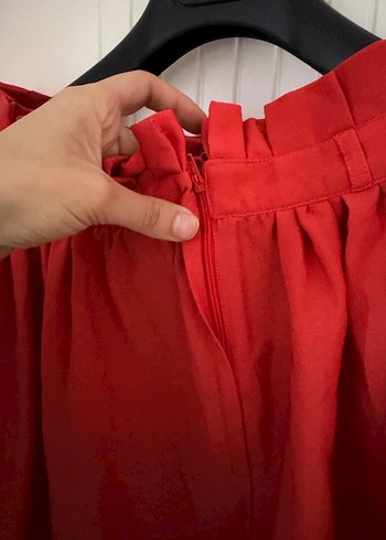 Kırmızı Midi  etek - Görsel 5