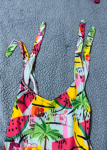 Renkli Tie-Dye Desenli Kadın Mayo - Görsel 3