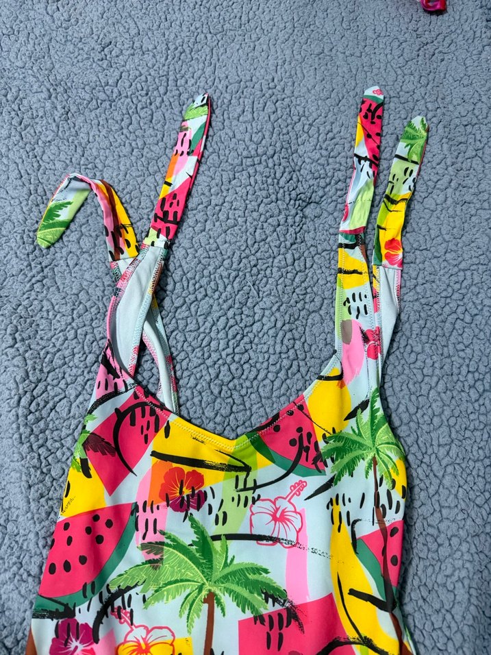 Renkli Tie-Dye Desenli Kadın Mayo - Görsel 3