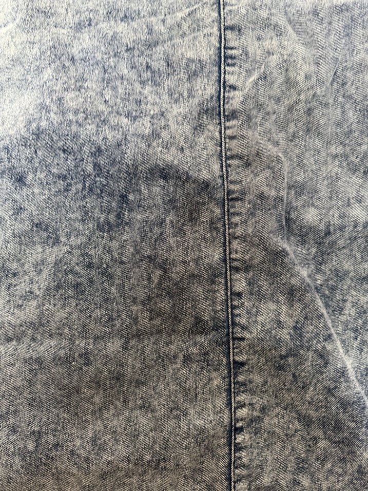 Fermuarlı Gri Mavi jeans etek - Görsel 2