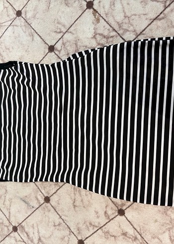 Çizgili,baskili mini elbise - Görsel 2