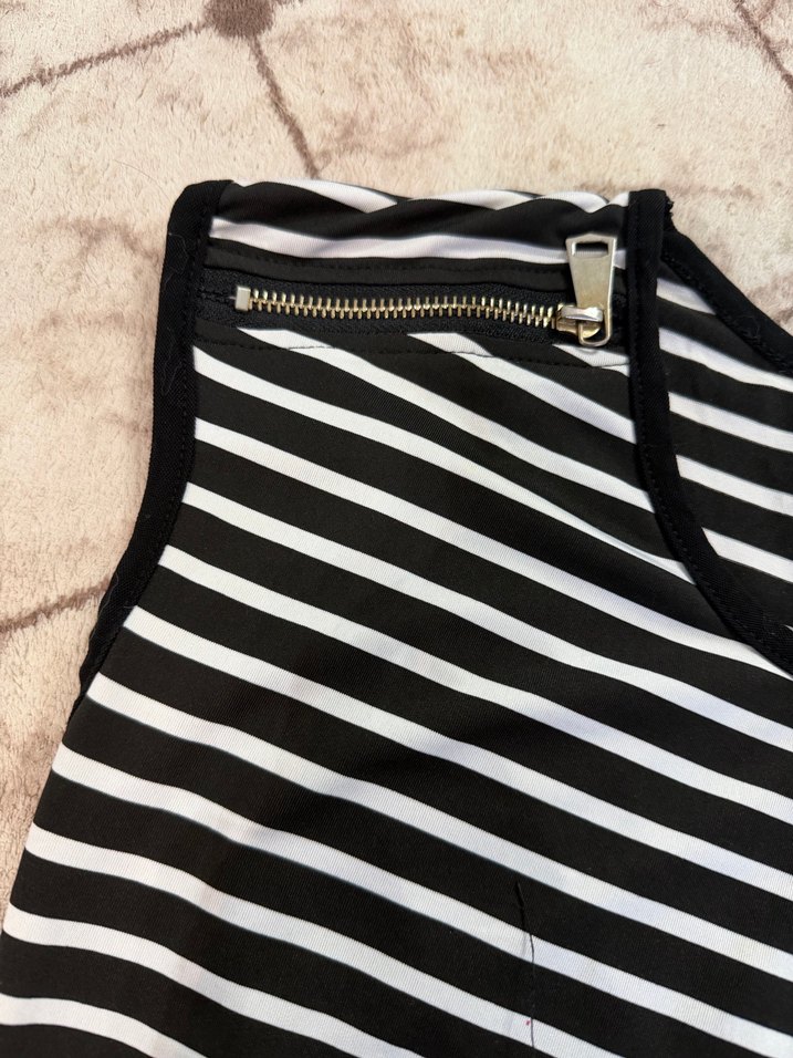Çizgili,baskili mini elbise - Görsel 5