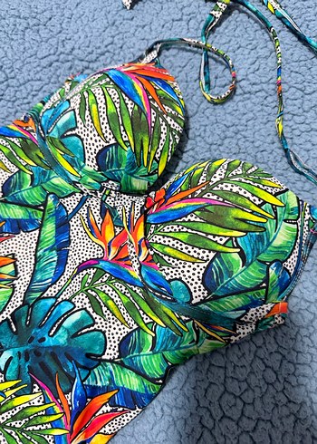 Panti Renkli Tropikal Desenli Kadın Mayo - Görsel 6