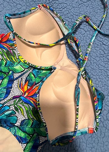 Panti Renkli Tropikal Desenli Kadın Mayo - Görsel 7