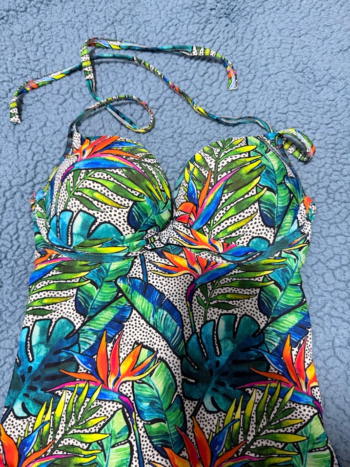 Panti Renkli Tropikal Desenli Kadın Mayo - Görsel 3