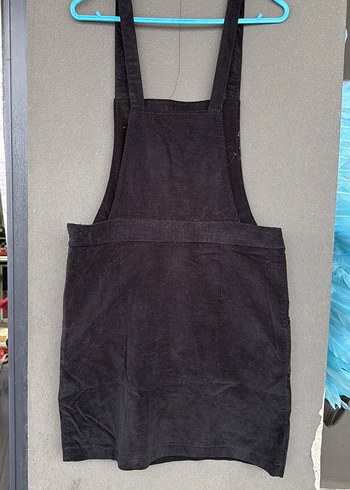 Siyah Süet Midi Askılı Elbise - Görsel 4