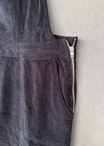 Siyah Süet Midi Askılı Elbise - Görsel 3