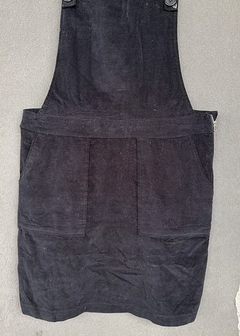 Siyah Süet Midi Askılı Elbise - Görsel 2