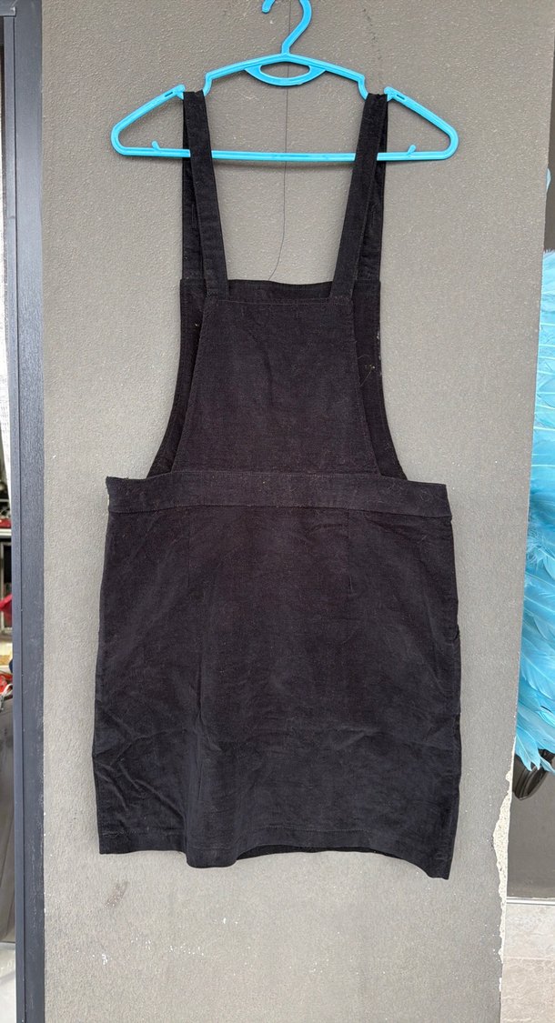 Siyah Süet Midi Askılı Elbise - Görsel 4