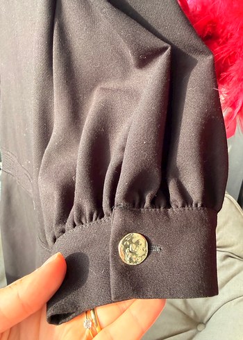 Adl Düğmeli Kısa elbise siyah - Görsel 6