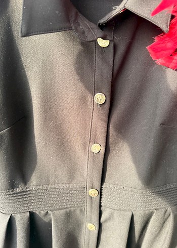 Adl Düğmeli Kısa elbise siyah - Görsel 7