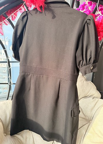 Adl Düğmeli Kısa elbise siyah - Görsel 5