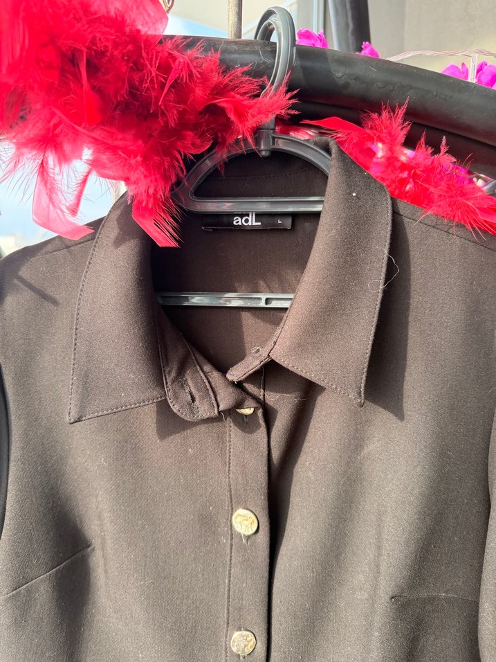 Adl Düğmeli Kısa elbise siyah - Görsel 4