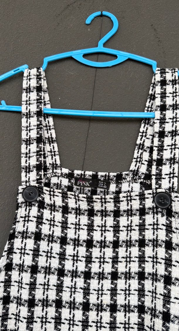 Gri Kareli tulum kısa - Görsel 3