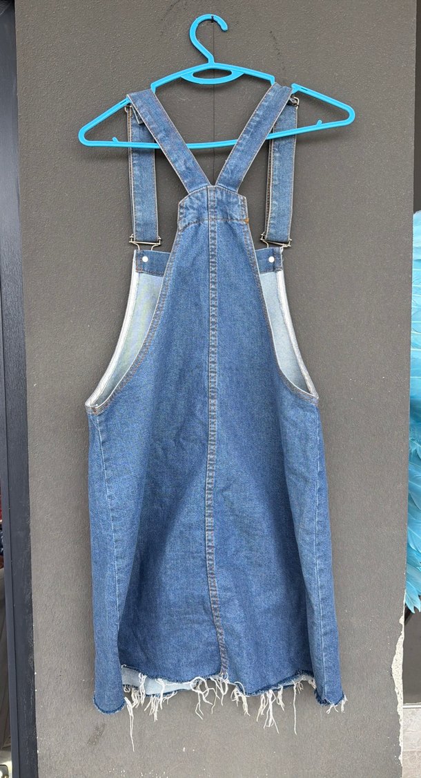 Kadın Mavi Kot Askılı Midi Elbise - Görsel 2