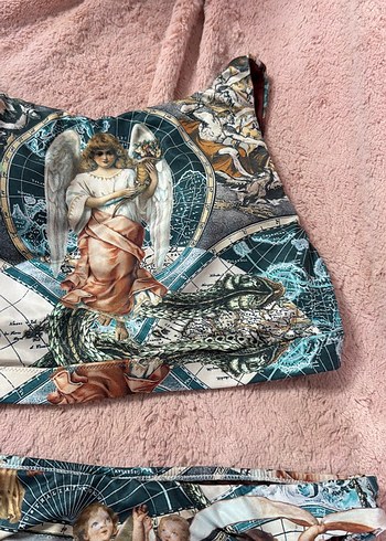 Bohem Desenli Kahverengi Mini Bikini takim - Görsel 3