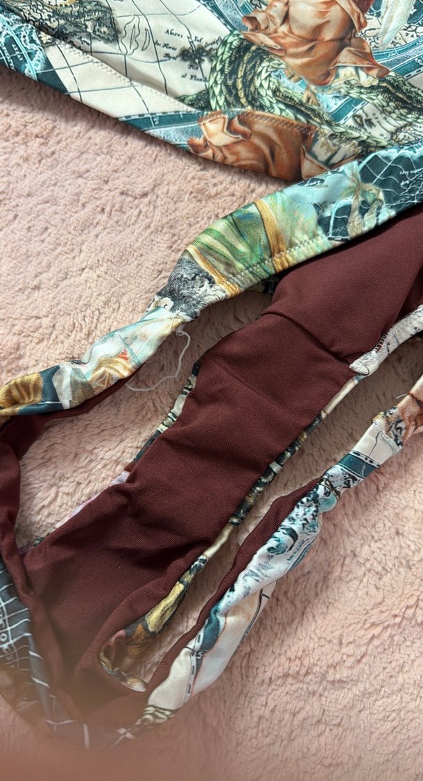 Bohem Desenli Kahverengi Mini Bikini takim - Görsel 4