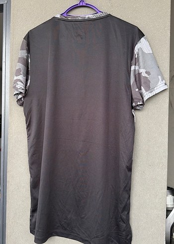 Gri Kamuflaj Desenli Erkek Spor Tişörtü - Görsel 5