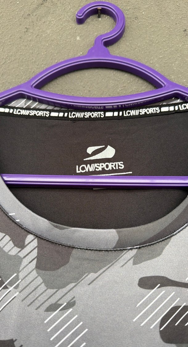 Gri Kamuflaj Desenli Erkek Spor Tişörtü - Görsel 2