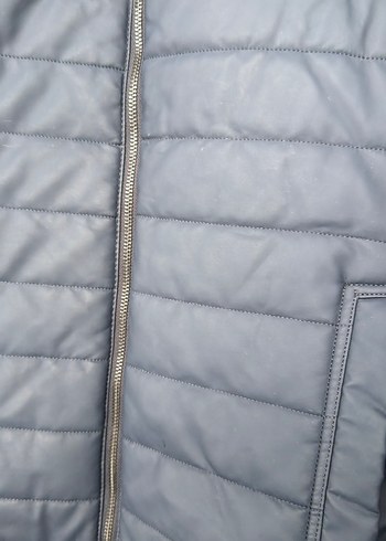 Deri lacivert mont - Görsel 2