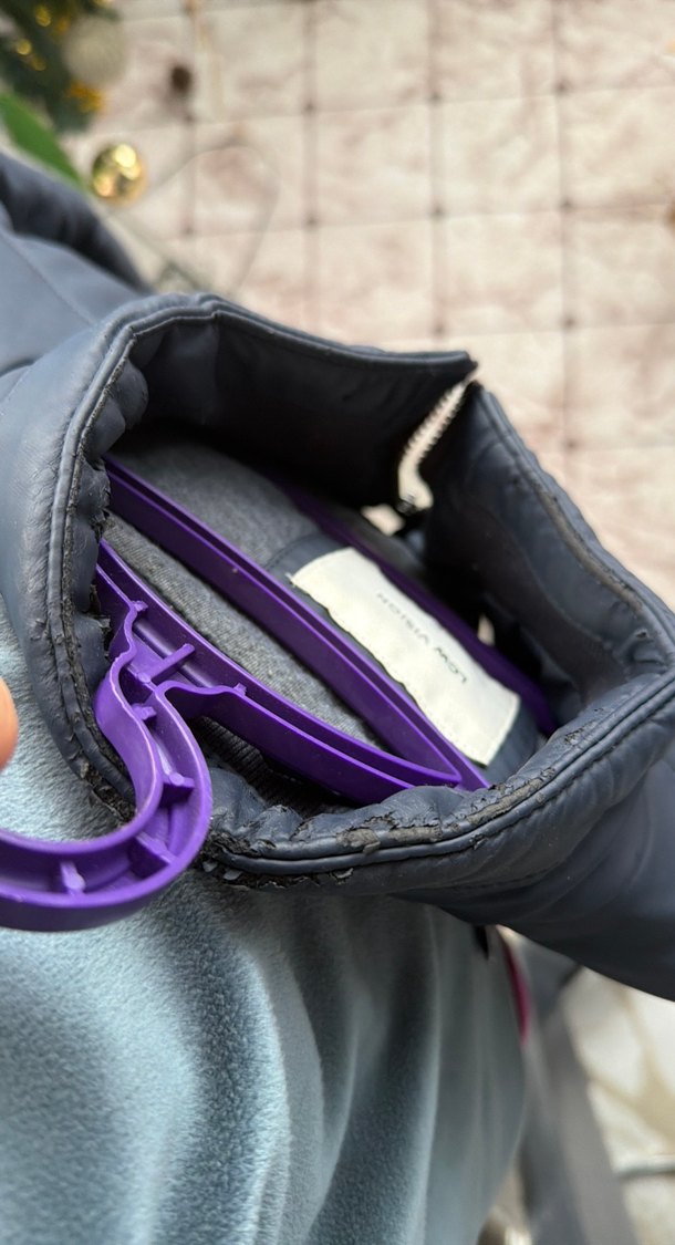 Deri lacivert mont - Görsel 5