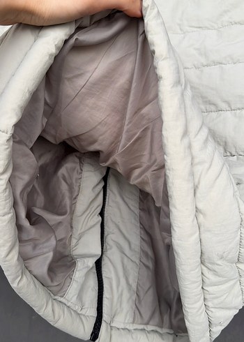 Gri Beyaz Fermuarlı Erkek Mont - Görsel 6