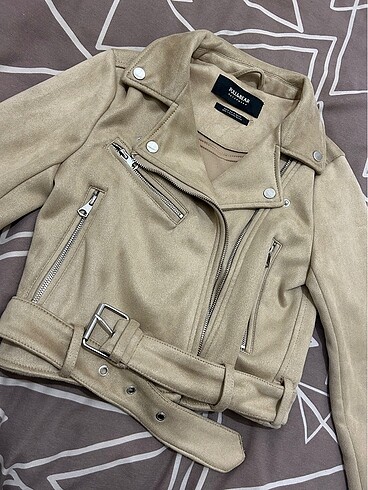 Pull and Bear Pull and Bear Süet Biker Ceket