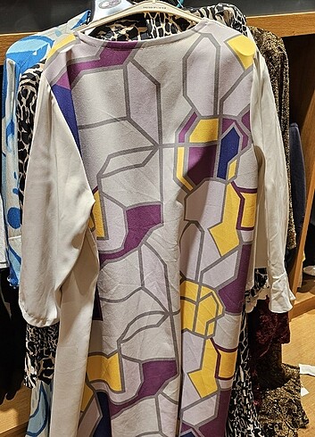 48 Beden Önü düz arkası desenli kimono
