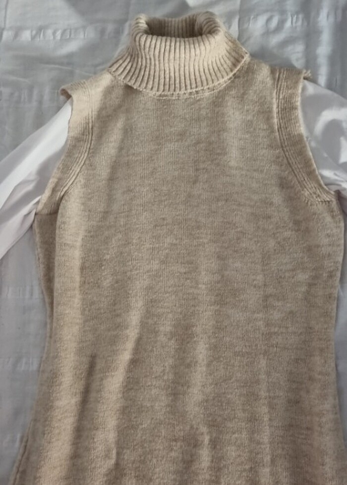 Kışlık krem elbise - Görsel 2